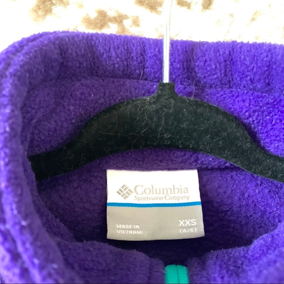 Columbia Fleeced Jacket Girls Purple - Picture 3 of 7